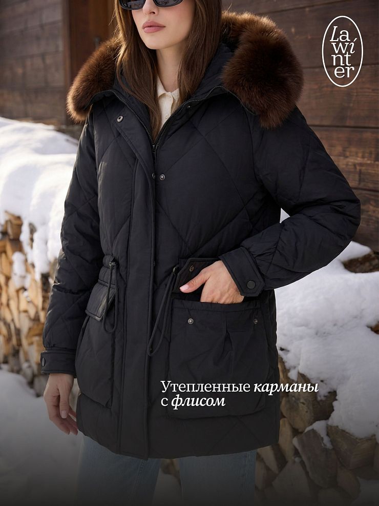 Куртка женская зимняя LAWINTER, черная, модель 86971