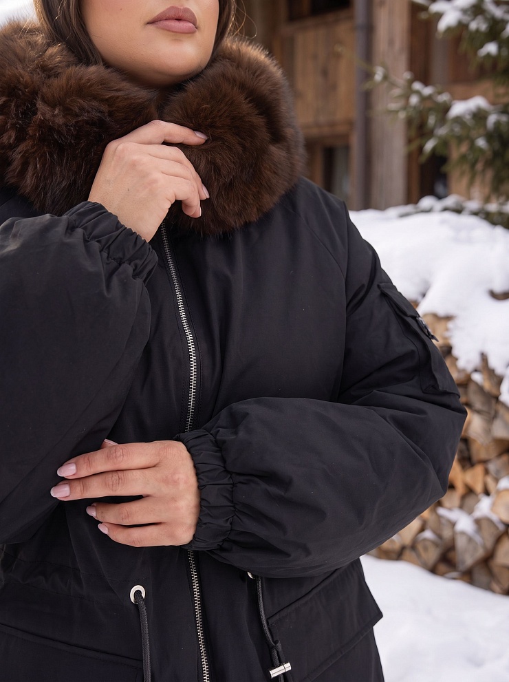 Парка женская зимняя LAWINTER, черная, модель 86849