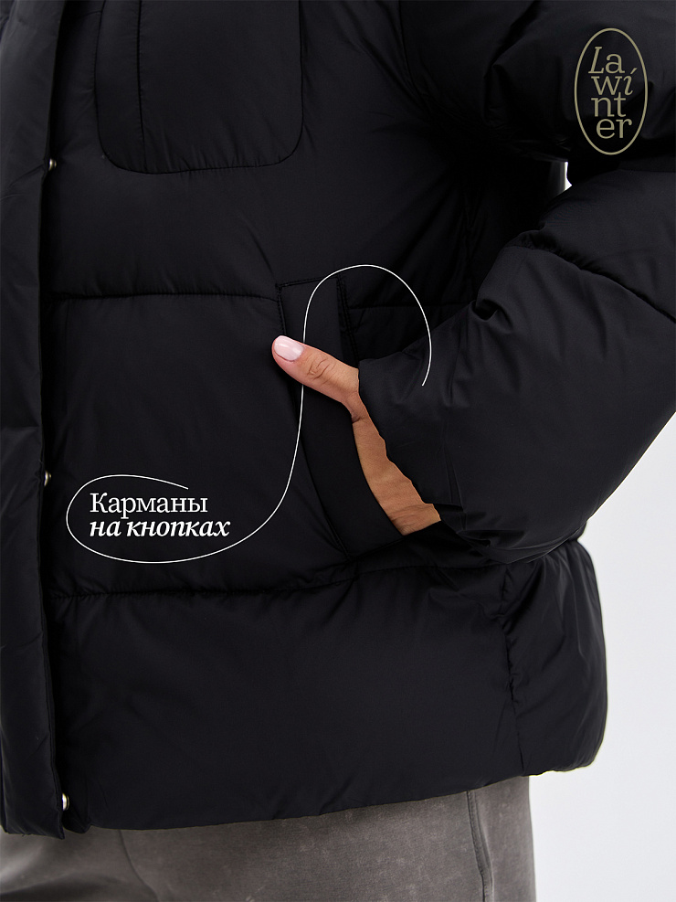 Куртка женская зимняя LAWINTER, черная, модель 84687