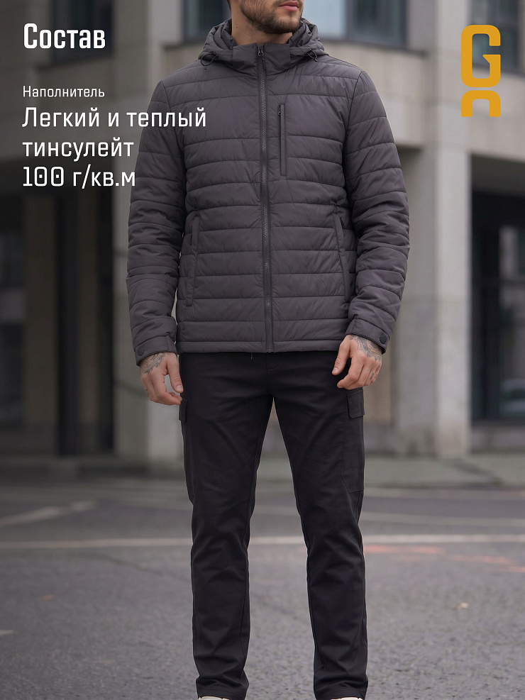 Куртка мужская демисезонная GRIZMAN, темно-серая, модель 74292