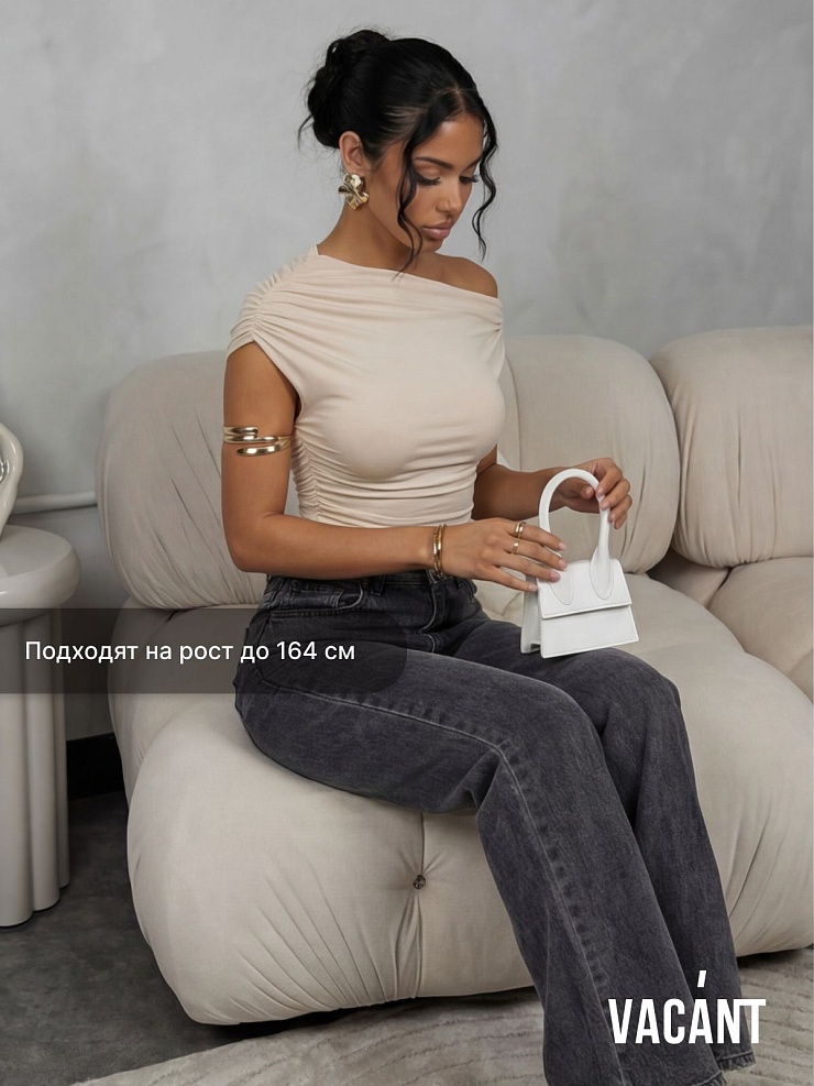 Джинсы женские демисезонные VACANT, серые, модель 104390