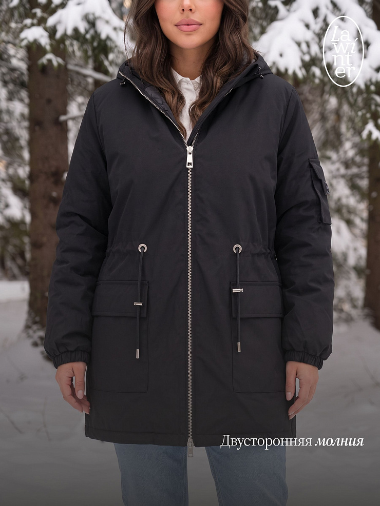 Парка женская зимняя LAWINTER, черная, модель 86849