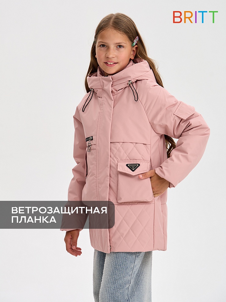 Куртка для девочки демисезонная BRITT, розовая, модель 63603