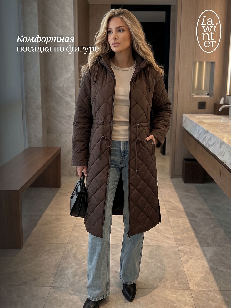 Куртка женская демисезонная LAWINTER, коричневая, модель 85355