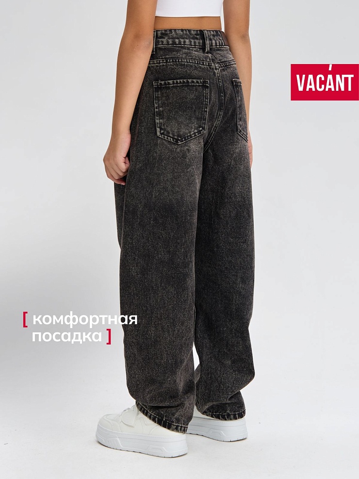 Джинсы для девочки демисезонные VACANT, грязные серые, модель 105430