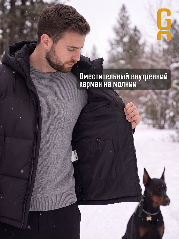Куртка мужская зимняя GRIZMAN, черная, модель 76981