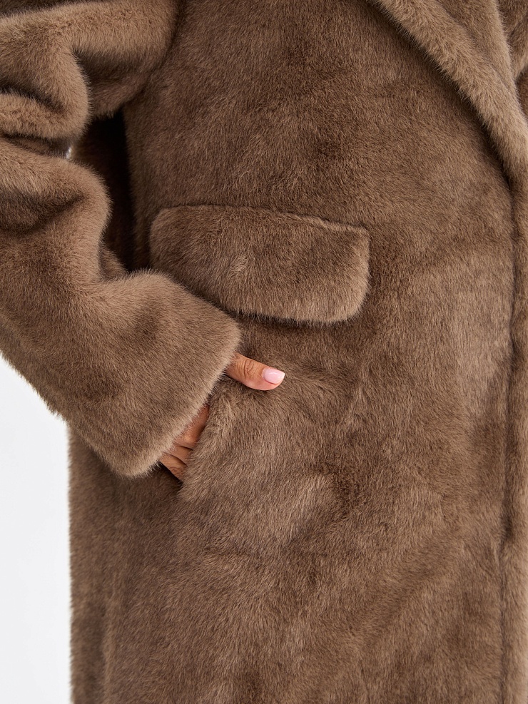 Шуба женская зимняя LAWINTER, кофе, модель 53683
