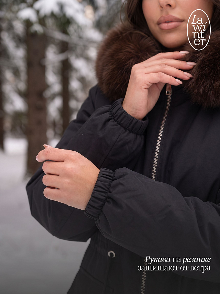 Парка женская зимняя LAWINTER, черная, модель 86849