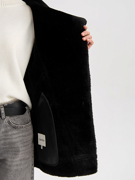 Дубленка LAWINTER  модель 35766, цвет Темно-серый