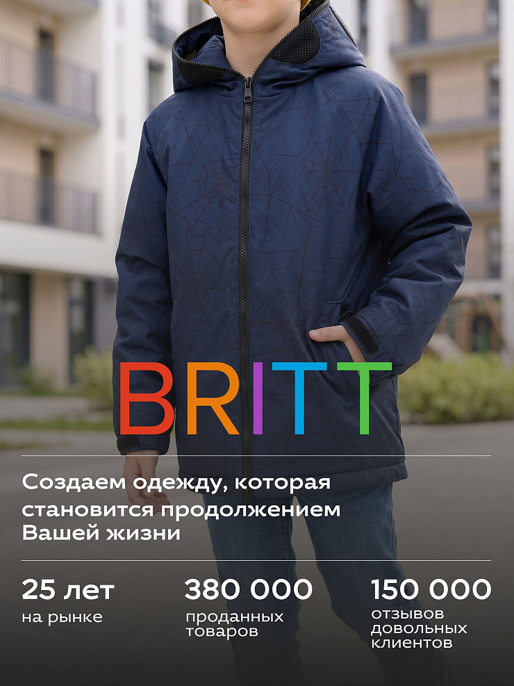 Куртка для мальчика демисезонная BRITT, синяя, модель 65739