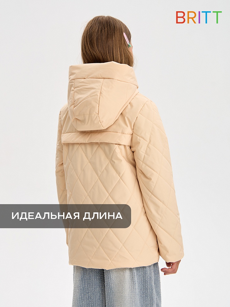 Куртка для девочки демисезонная BRITT, бежевая, модель 63239